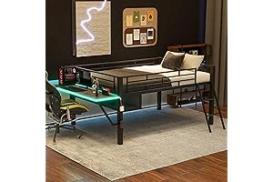 Full Loft Bed with Desk and LED - Ultimate Gaming Sanctuary