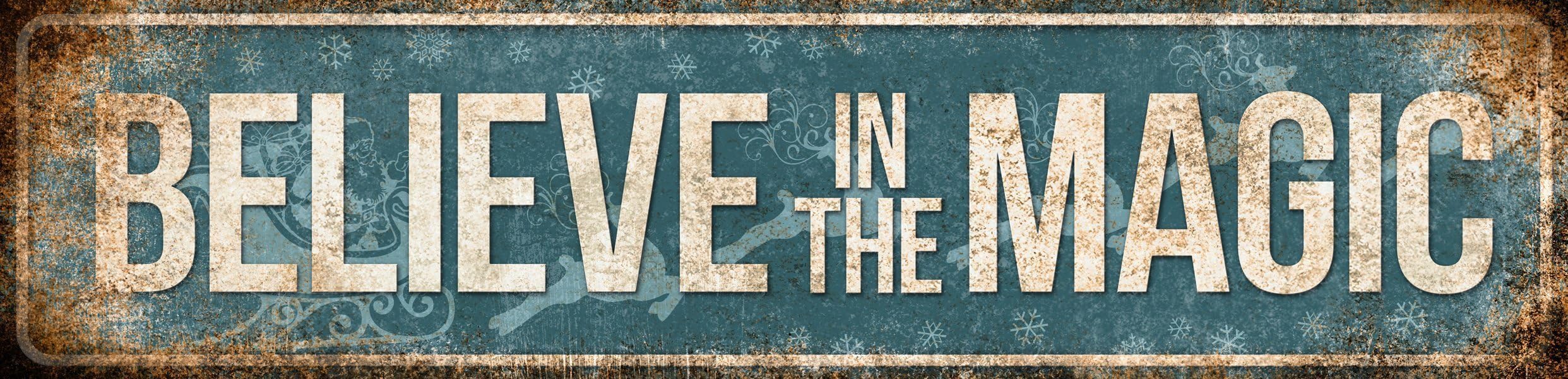 Believe in the Magic Sign // Christmas Decor // 1 Metal Sign // 5.5" x 22"