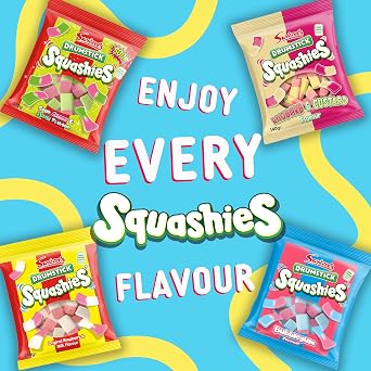 Swizzels Original Drumstick Squashie Big Bag Sweets, Raspberry and Milk Flavour- Sweets Multipack Box (30 x 60g)