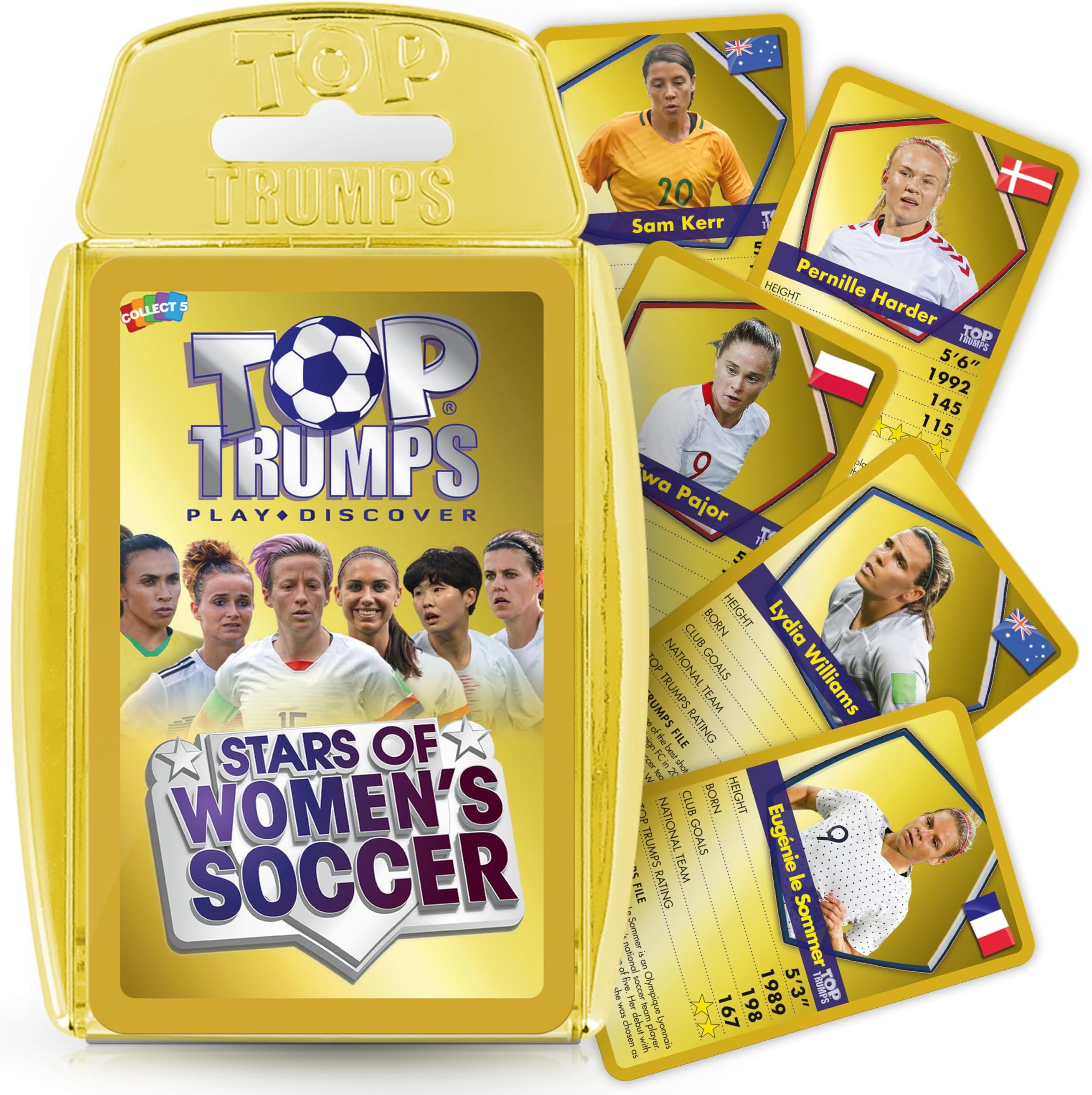 Top Trumps Stars of Women's Family Football Card Game for Kids and Adults, 2+ Players, Ages 6+