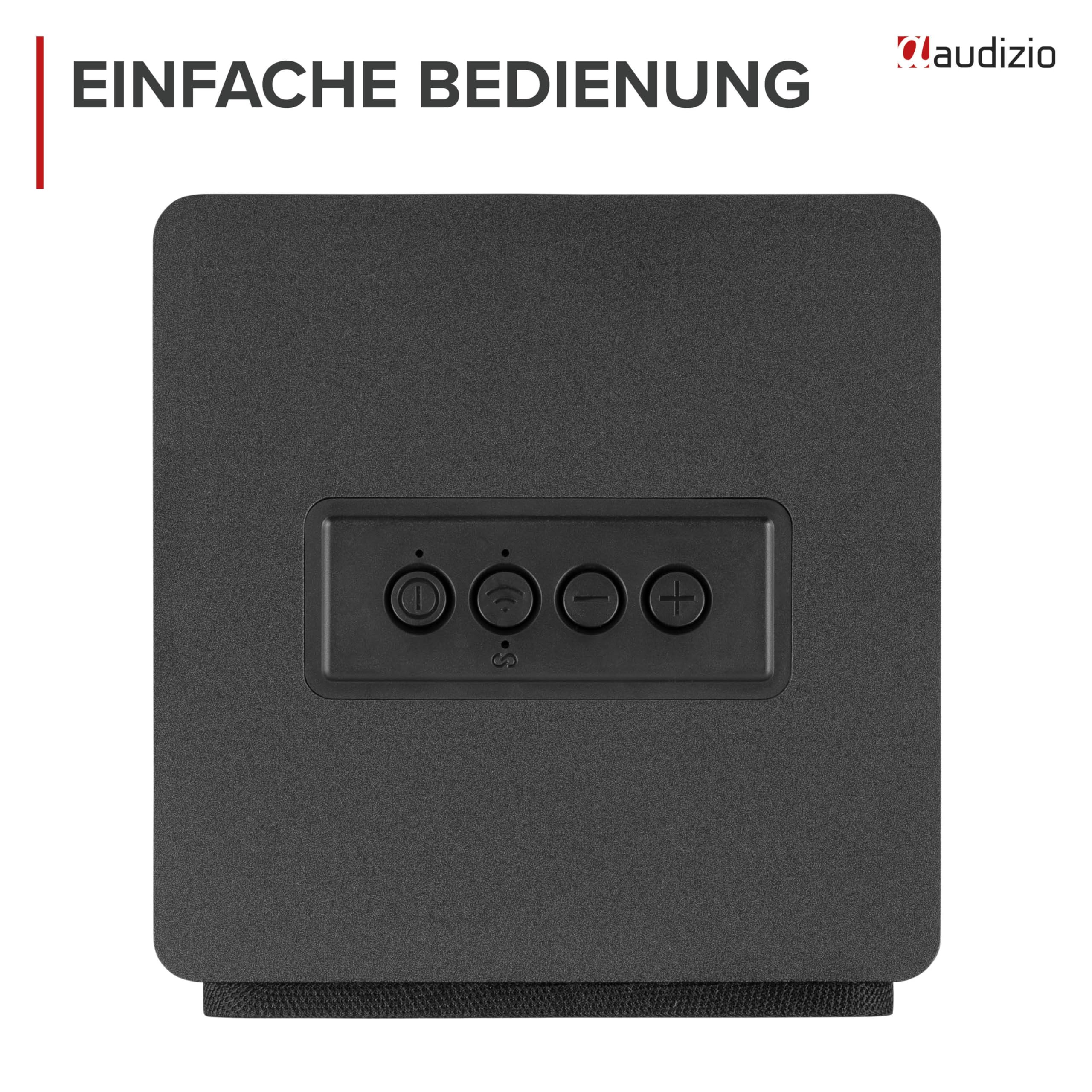 Audizio BS20 Aktivlautsprecher mit Akku, Stereo Regallautsprecher, 60h Laufzeit, 100 Watt, BT 5.4 & AUX, HiFi Studio Monitor Boxen mit 4" Woofer - Bluetooth Speaker für TV & Desktop - Schwarz
