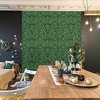 Vista 5 de MOOACE Panel de pared de césped artificial, 10 x 10 pulgadas, paneles de boj verde 10P para interiores y exteriores, 4 capas de decoración de pared