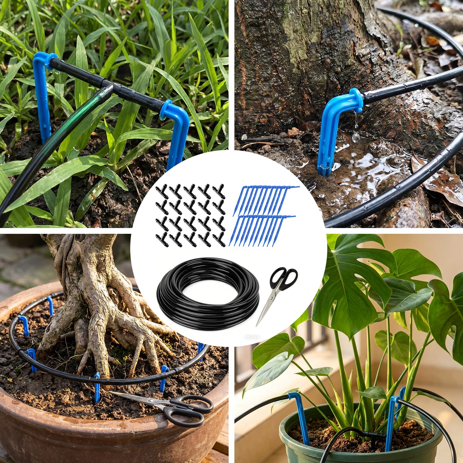 Tuyau Arrosage Goutte à Goutte 30m, Tuyau 3/5 Mm Avec 20 Goutteurs | Arrosage Automatique Avec 20 Connecteurs En T pour Jardin Extérieur, Balcon, Plantes en Pot et Serre