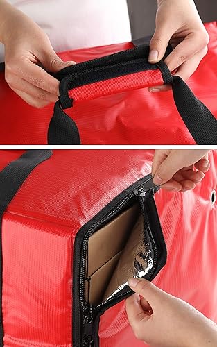 Miniatura 6 de New Star Foodservice 50134 Bolsa aislante para pizza de 20 x 19 x 13 pulgadas, color rojo