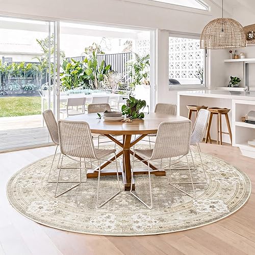 Miniatura 177 de MUJOO - Alfombra de 8 x 10 pies para sala de estar, grande, lavable, bohemio, para dormitorio, antideslizante, abstracto, suave, de pelo corto