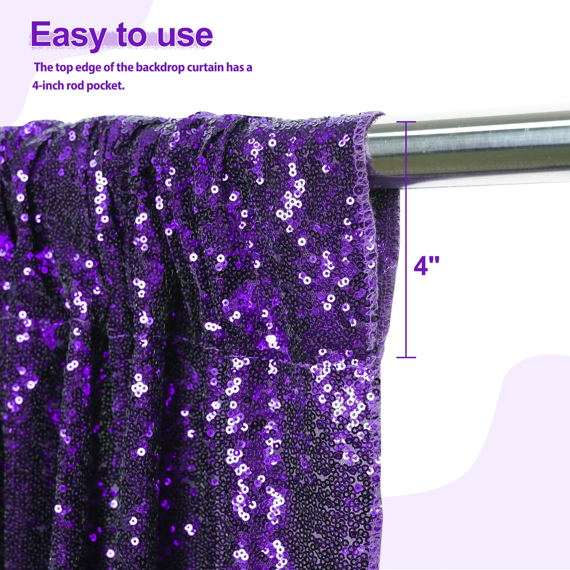 Sequin Backdrop 183x243cm Iridescent Shinny Sequin Photography Backdrop Party Prom Wedding Youtobe Banquet Photo Background (6x8 feet) — view 110