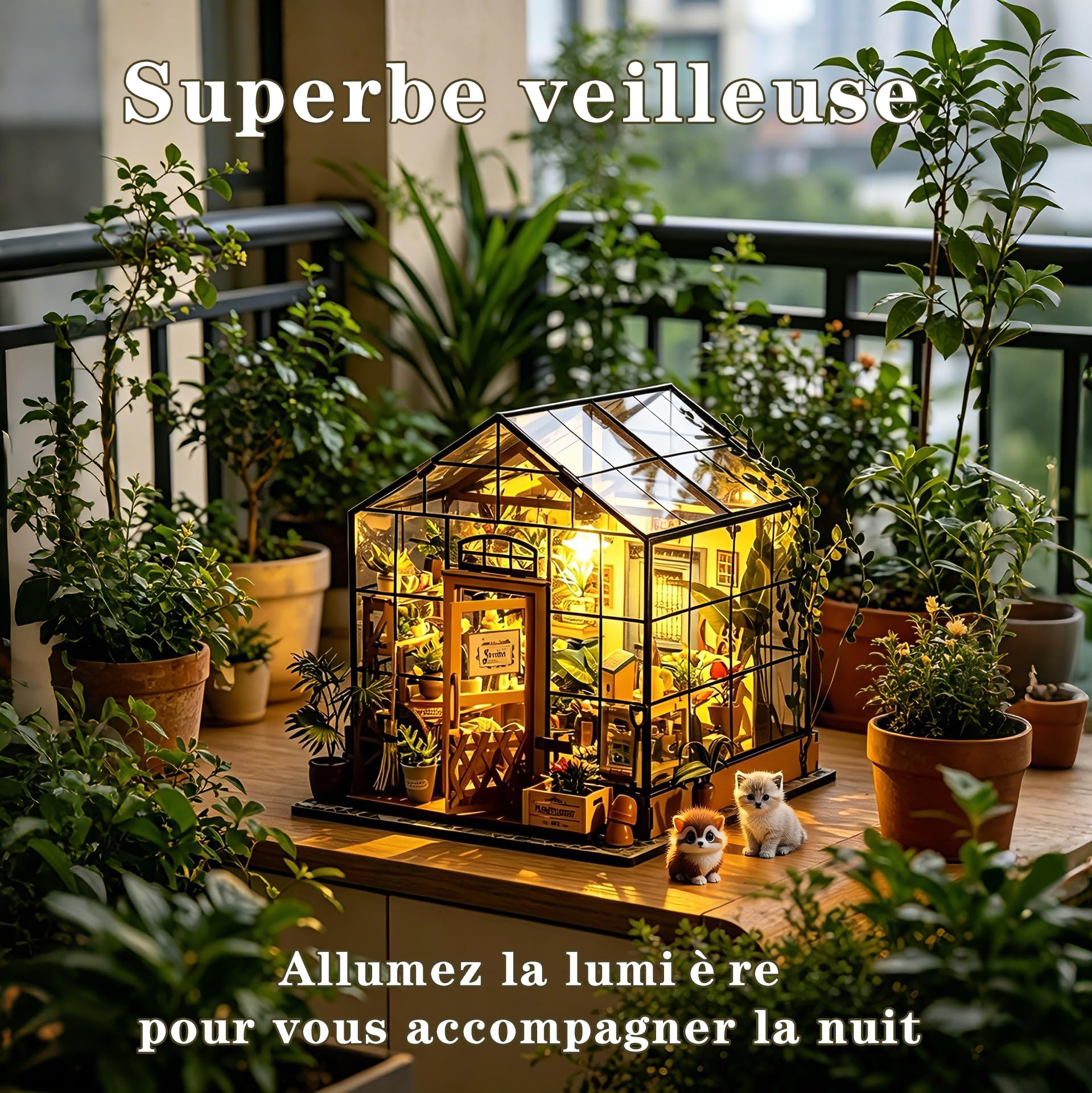Maison Miniature DIY Kit de Construction en Bois Maison de Poupée Boutique de Fleurs Book Nook Décor Bibliothèque Cadeau Anniversaire pour Adultes Femmes et Filles