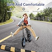 Vista 12 de VOLPAM Scooter eléctrico para adultos, scooter eléctrico plegable para adultos, motor de 500 W, velocidad de 22 MPH, rango de 27 millas, neumáticos