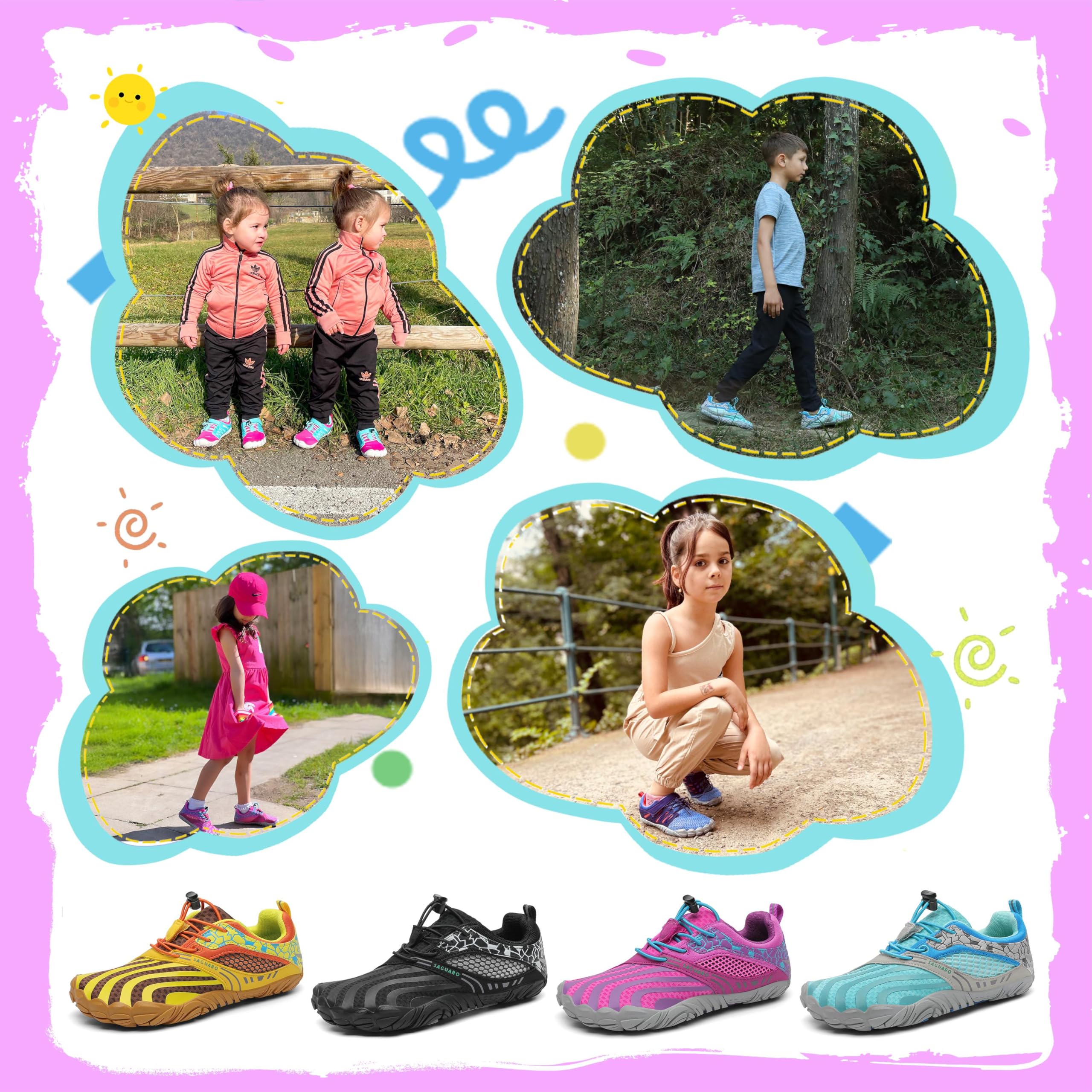 SAGUARO Niños Niña Zapatos de Agua Antideslizante Escarpines Secado Rápido 24-36 EU
