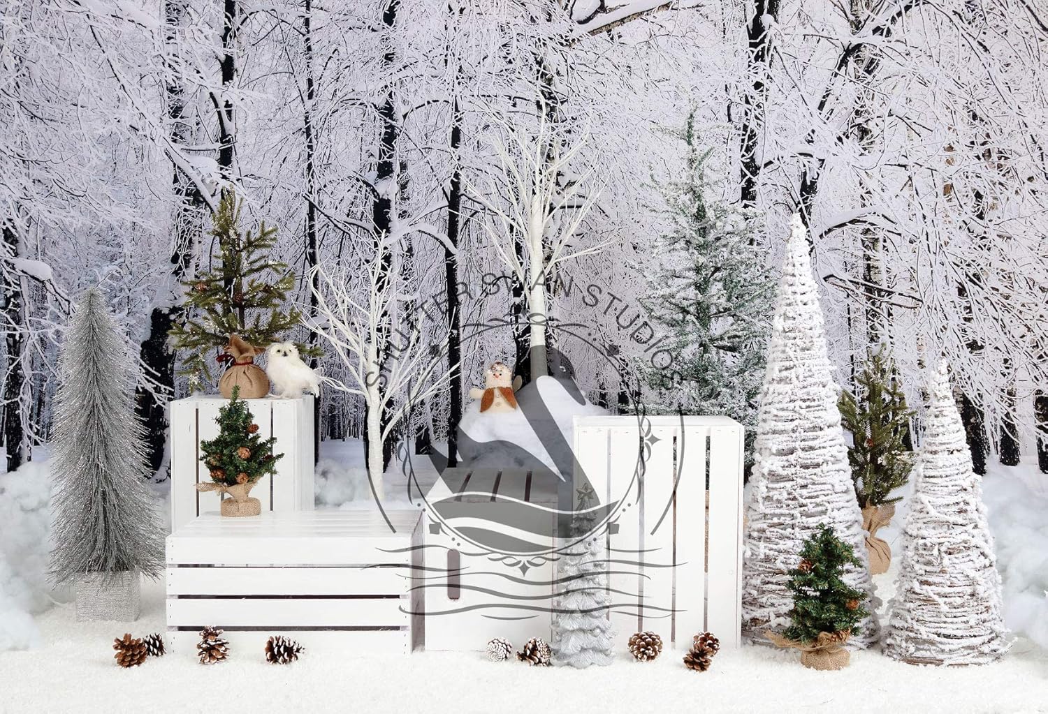 70% оƒƒ Evеrуthіng Kate 8x8ft Christmas Backdrops for Photoshoot Forest White Snow Outdoor Scene Xmas Holiday Party Photo Background