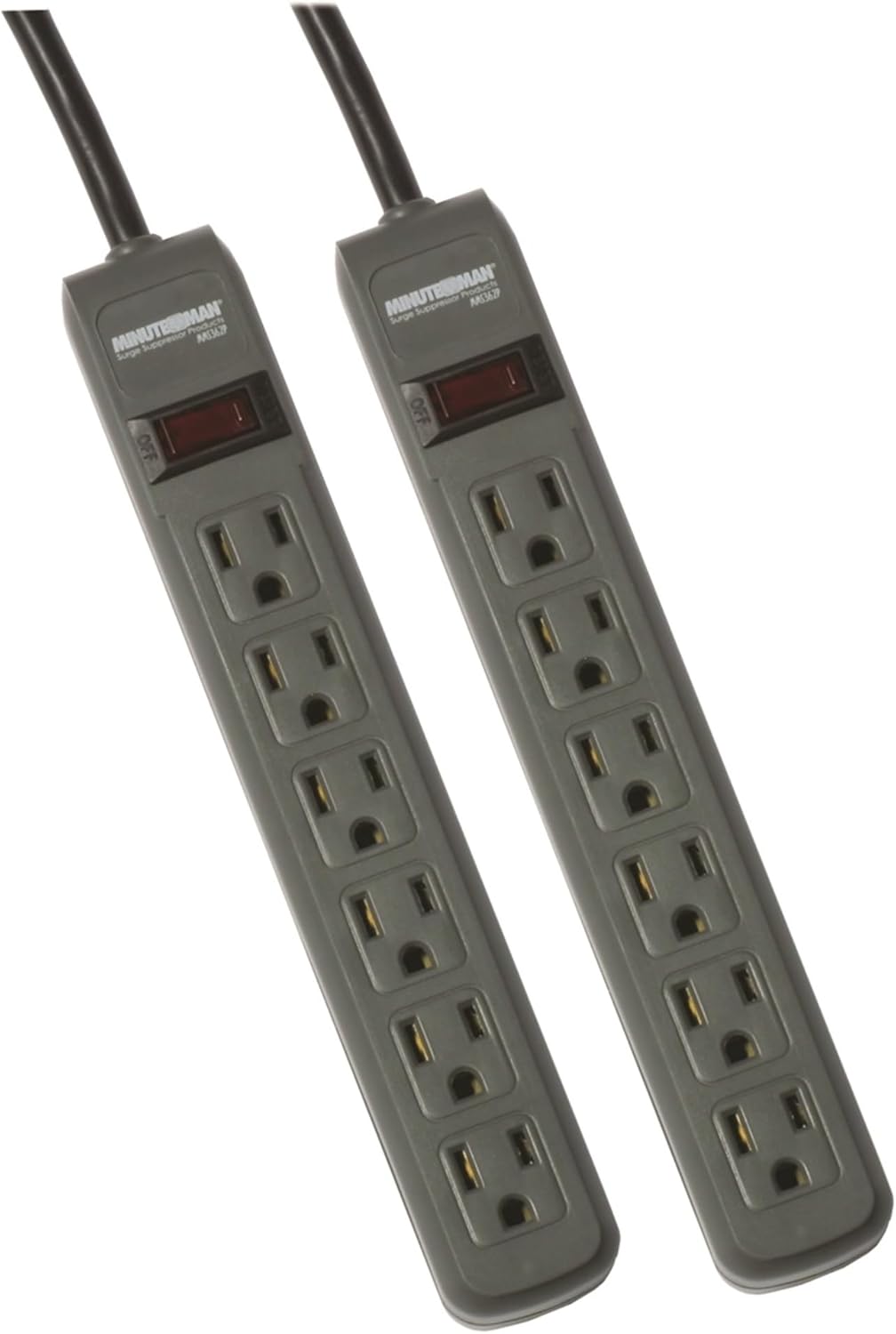 MINUTEMAN UPS MMS362P 2-Pack Strips, 241 Joules, 3-ft Cord