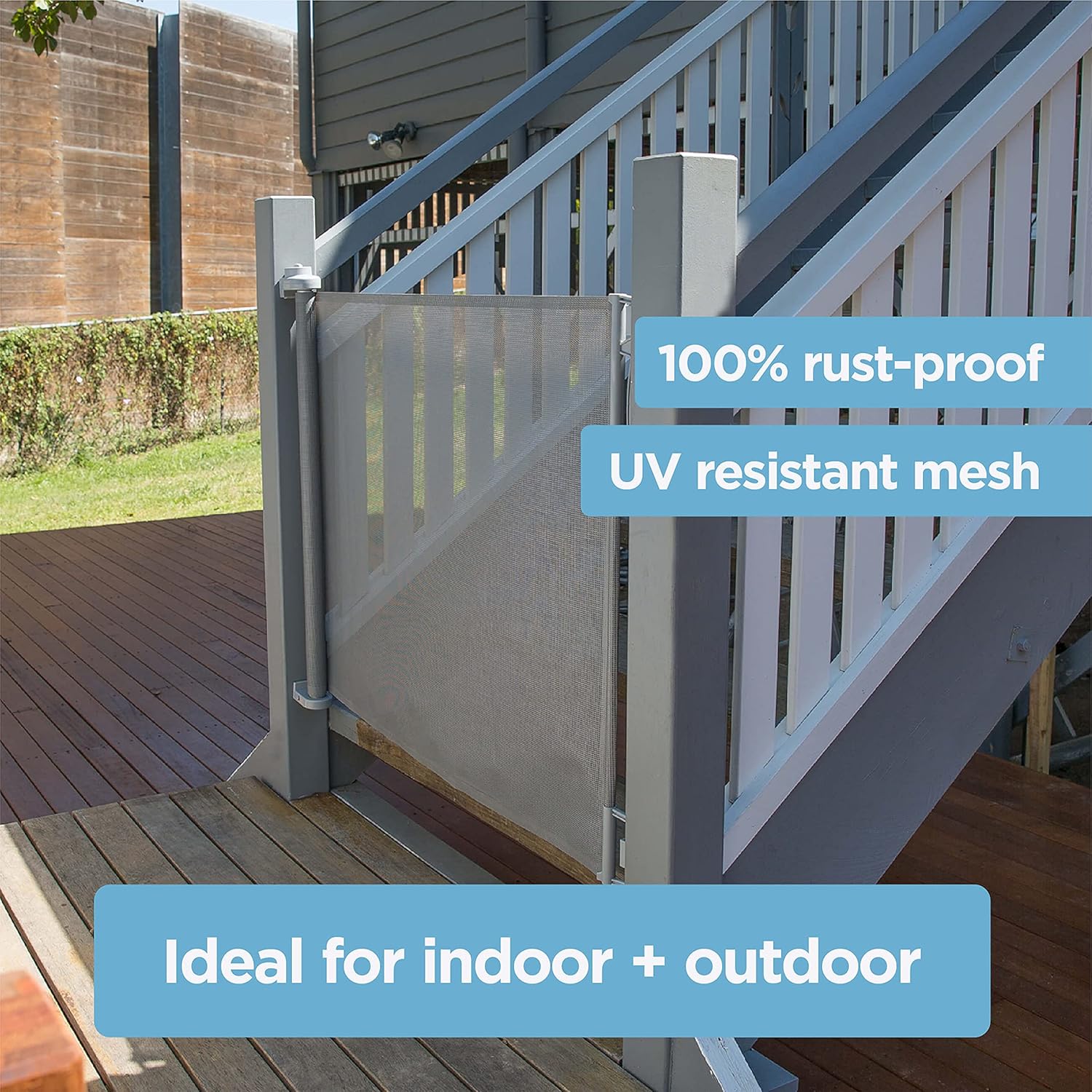 Perma Child Safety Indoor/Outdoor Retractable Baby Gate 33" Tall, Extends to 71" Wide, Gray, 33" Tall x 71" Wide (Pack of 1) : Everything Else