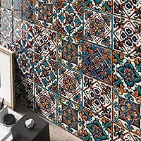 Vista 48 de Alwayspon Adhesivo para azulejos de pared moriscos, despegar y pegar, calcomanías de vinilo autoadhesivas para azulejos de cocina y baño, 6 x 6