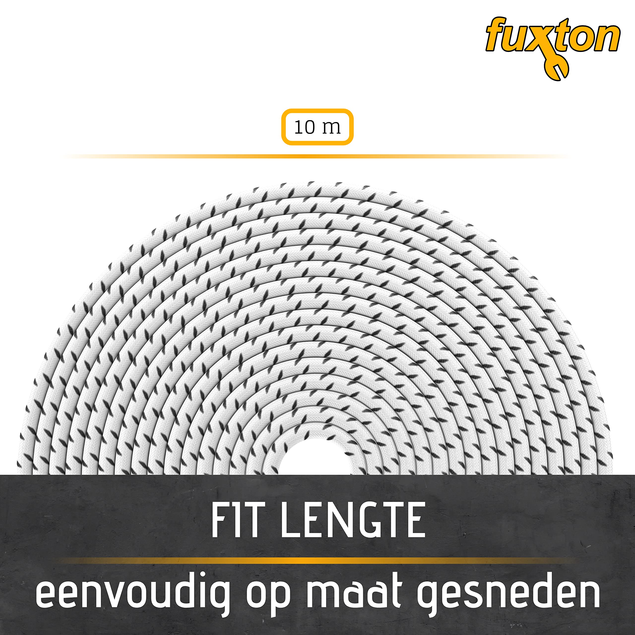 DQ-PP Rubberen touw, 10 mm, 5 m, zwart, expandertouw, expandertouw, rubberen koord, spankabel, dekzeil, spanrubber