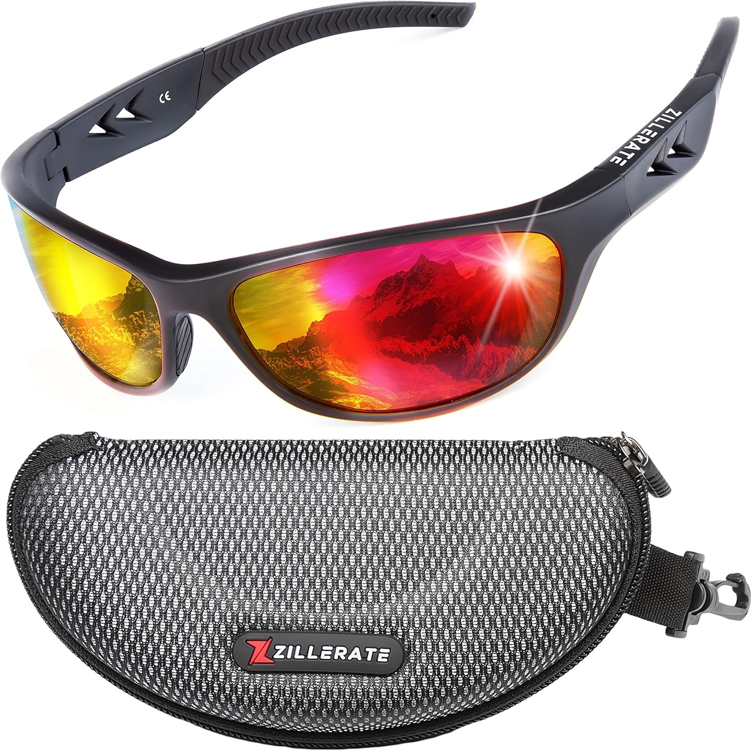 ZILLERATE Polarized Sunglasses for Men, Sports Wrap Sun Glasses with UV Protection for Fishing, Running, Golf, Driving
