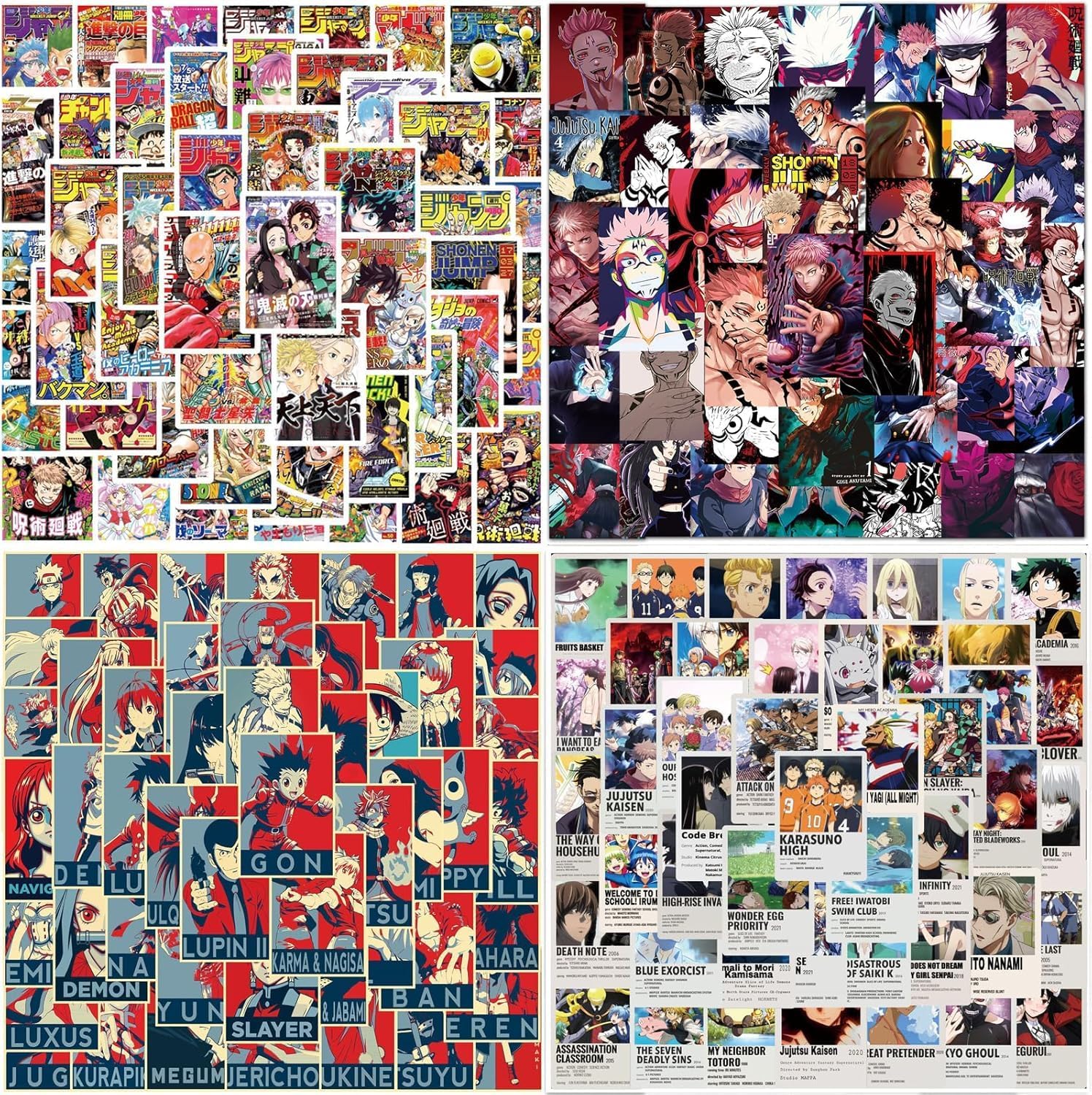 Anime and Cool Stickers 200 Pieces | Stickers for Adults, Car, Laptop, Water Bottles, Stickers for Teens, Cute Stickers