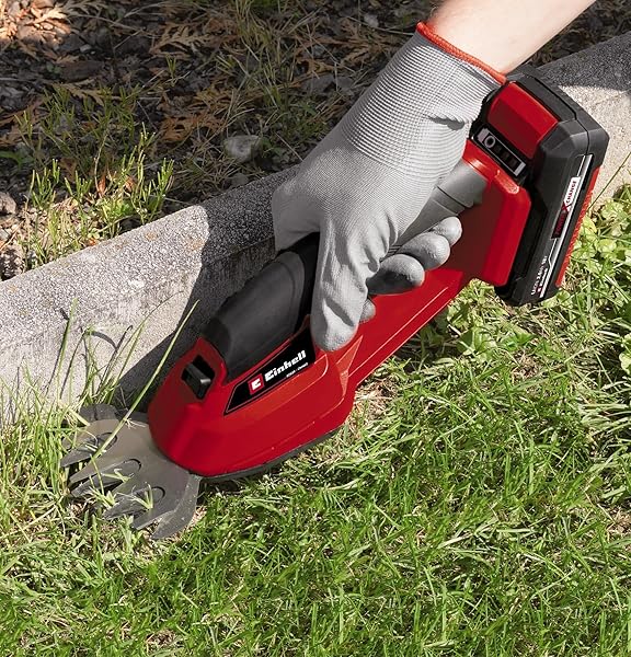 Einhell Akku-Gras- und Strauchschere GC-CG 18 Li-Solo Power X-Change (18 V, 100 mm / 200 mm Schnittlänge, wechselbares Grasschneideblatt + Strauchmesser, ohne Akku) - 3