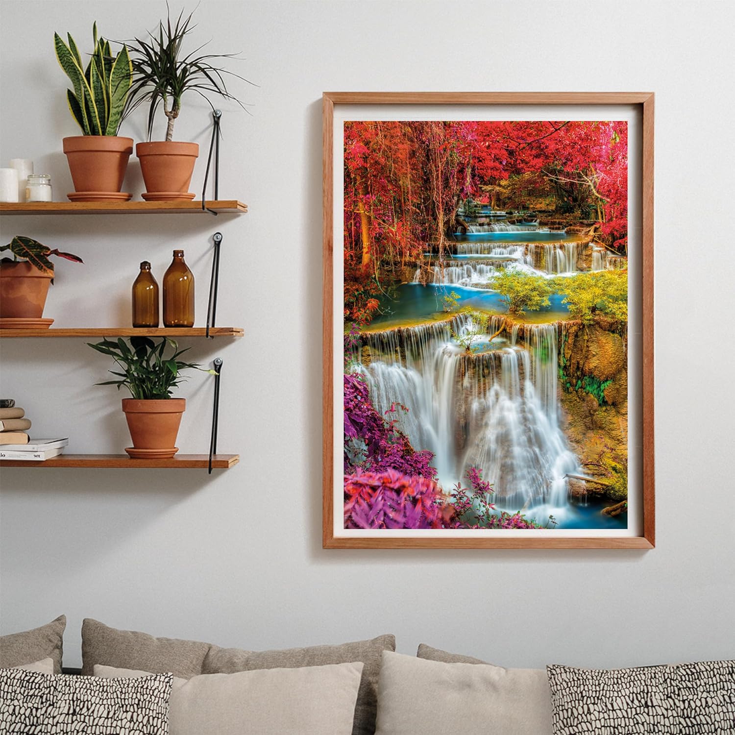 Clementoni Collection-Colorful Thai Falls-1000 Pieces-Puzzle, Vertical, Fun for Adults, Made in Italy, Multicoloured, 39821