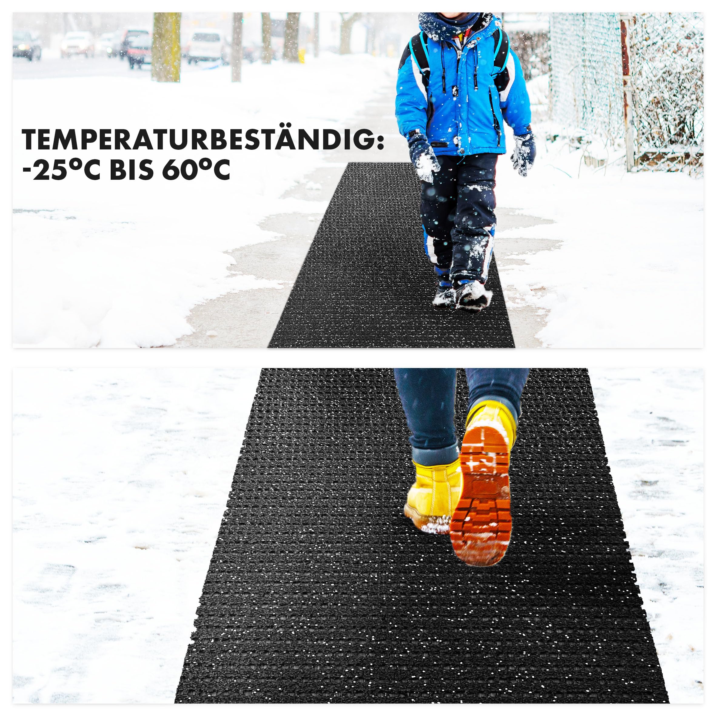 etm Sicherheitsmatte gegen Glätte - Outdoor Teppich mit Rutschfester Granulat Beschichtung - Antirutschmatte für Außenbereich - 120 cm Breite und viele Farben und Längen (1 m, anthrazit)