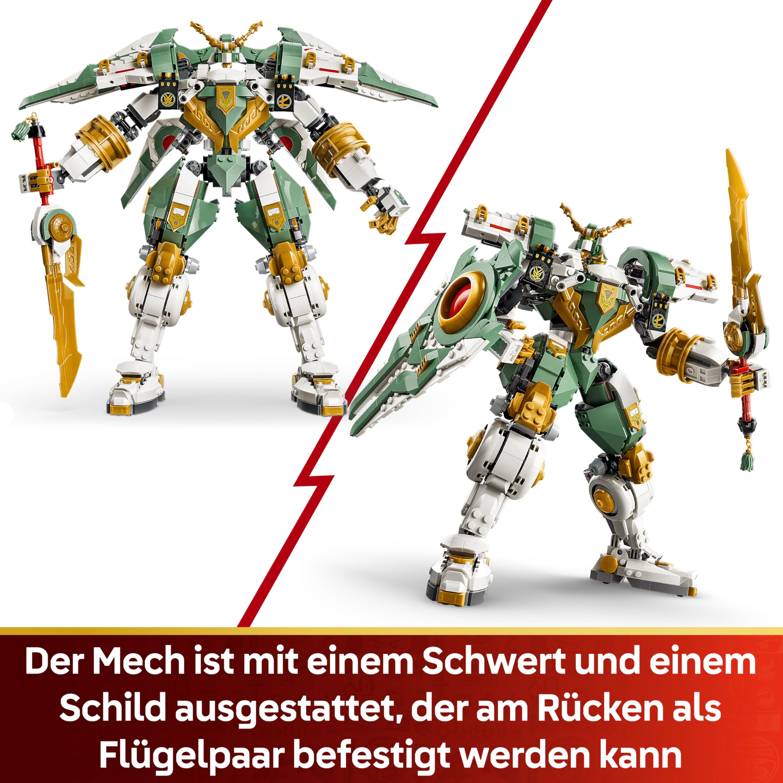 LEGO NINJAGO 15-jähriges Jubiläum: Lloyds Titan-Mech - Ninja Action Spielzeug mit sammelbarer Minifigur, Schild und Schwert - nostalgisches Geschenk für Jungen ab 14 Jahren und erwachsene Fans - 71860