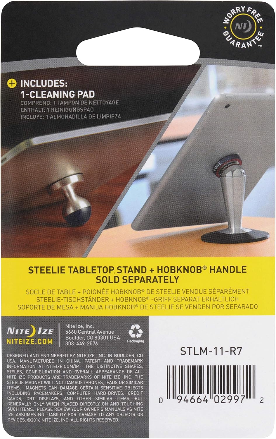 Nite Ize Steelie Replacement Magnetic Tablet Socket Kit for Steelie Pedestal or HobKnob Phone Mounts (STLM-11-R7)