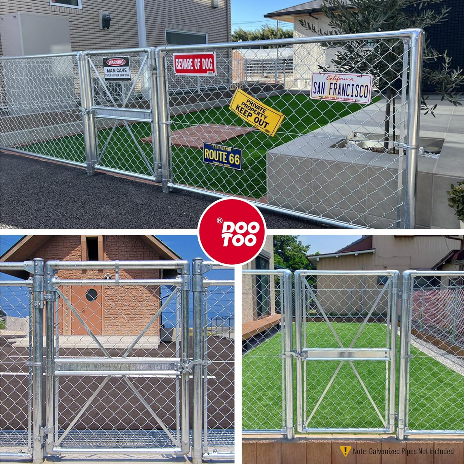 4 Pack Stainless Steel Chain Link Fence Gate Corners, for 1-3/8" x 1-3/8" Outdoor Diameter Pipe, Gate Elbow with 90 Degree Angle Design,Chan Link Fence Parts