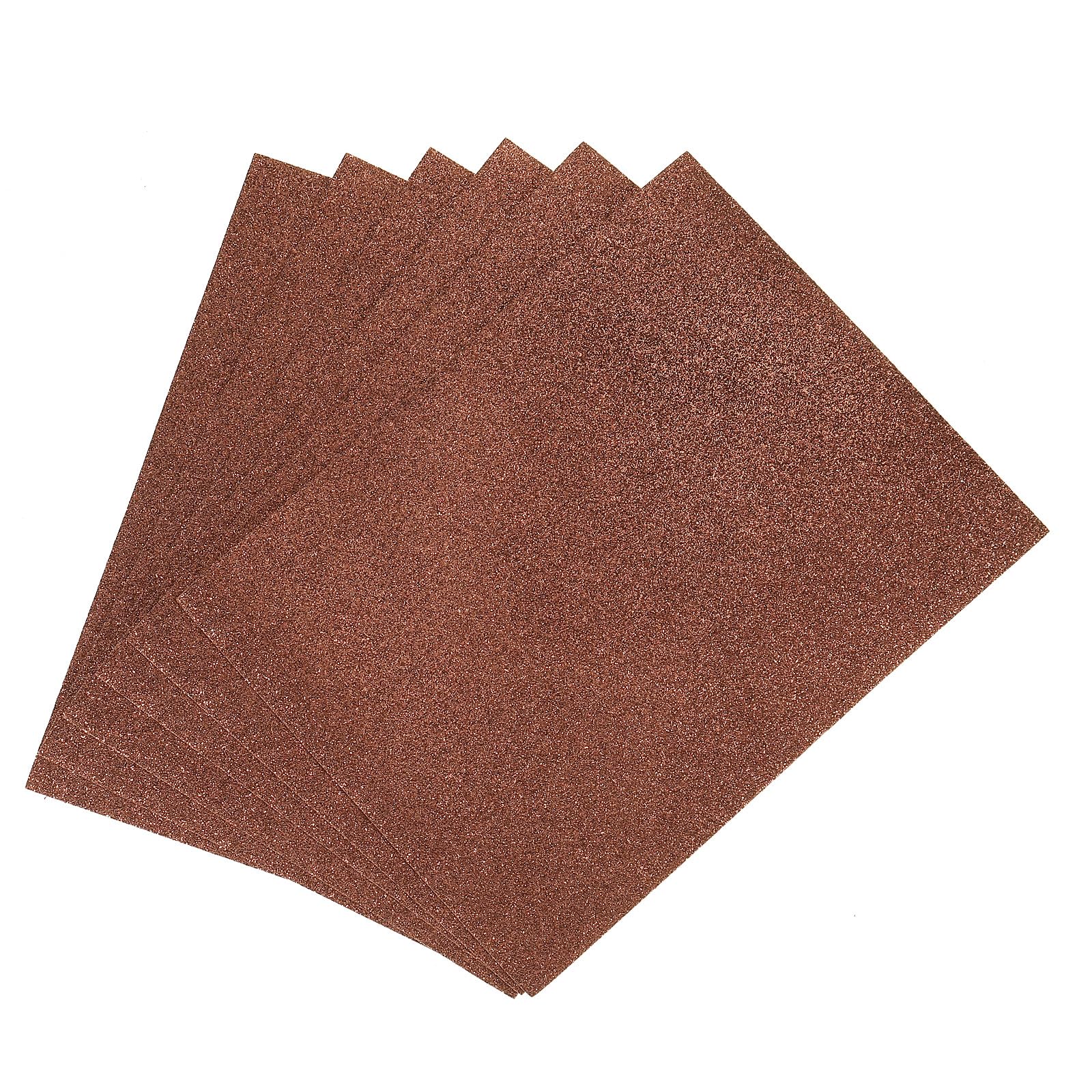 sourcing map EVA Foam Sheets Glitter Brown 10.8 Inch x 8.5 Inch 2mm Thick Crafts Foam 10Pcs