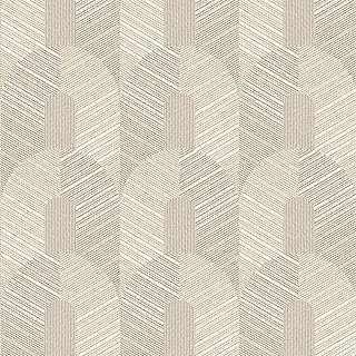 Hopepak Modern Geometric Wallpaper, Beige Herringbone Texture Peel and S...
