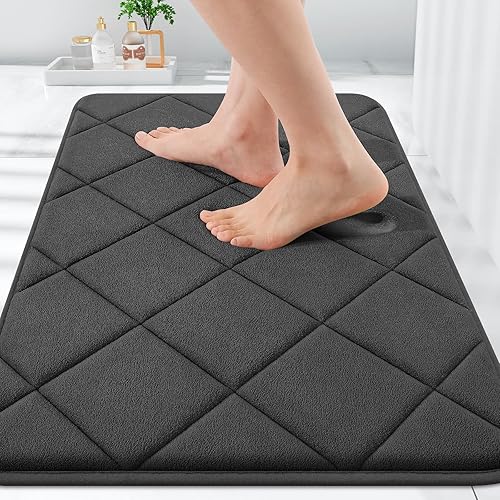 Miniatura 170 de OLANLY Tapete de baño de espuma viscoelástica de 24 x 16 pulgadas, ultra suave y absorbente, lavable a máquina, cómodo tapete de baño para suelo de