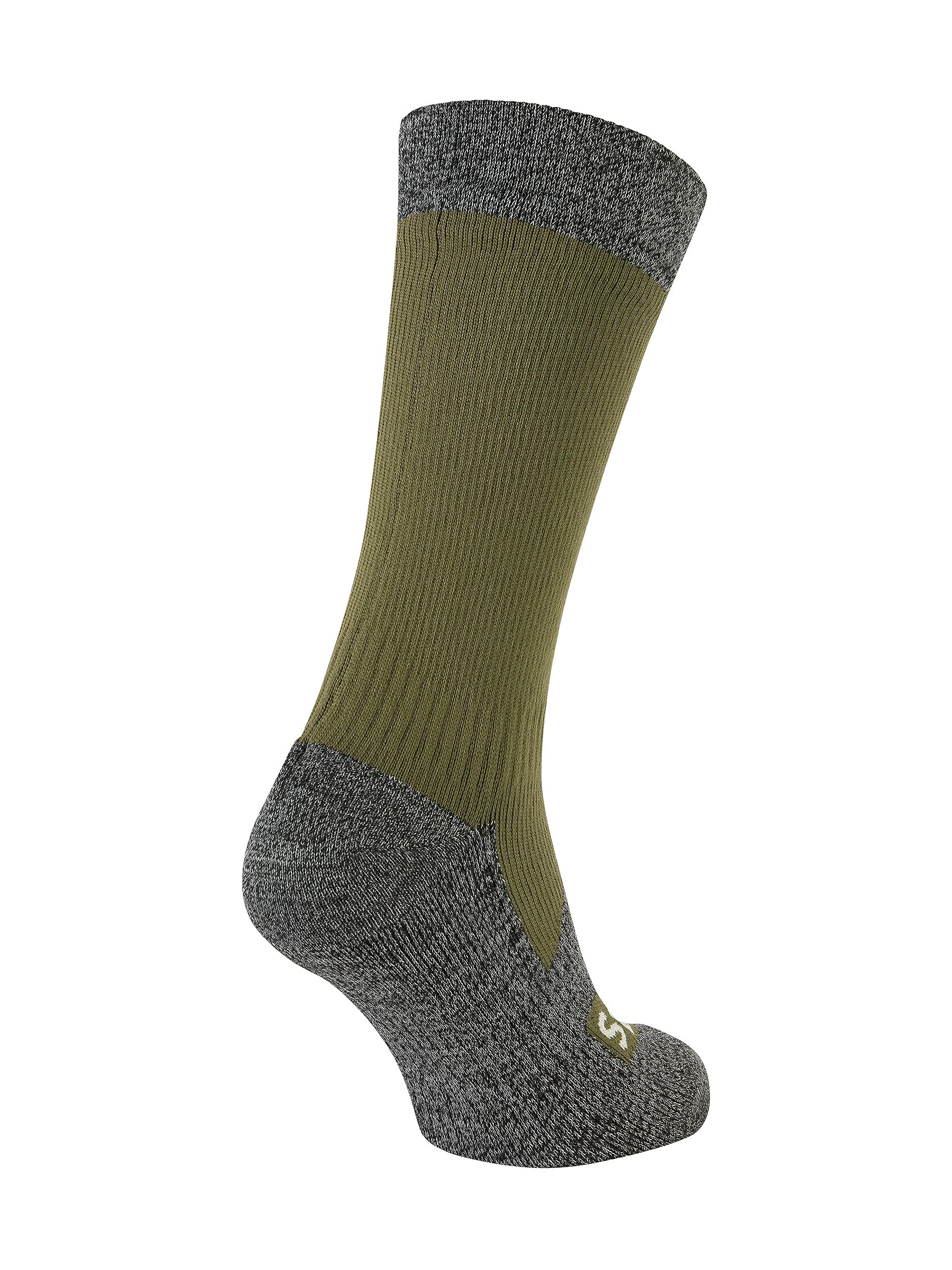 Sealskinz Raynham Skarpety O Średniej Długości, Wodoodporne, Na Każdą Pogodę, Oliwkowy/Szary Melanż, Xl