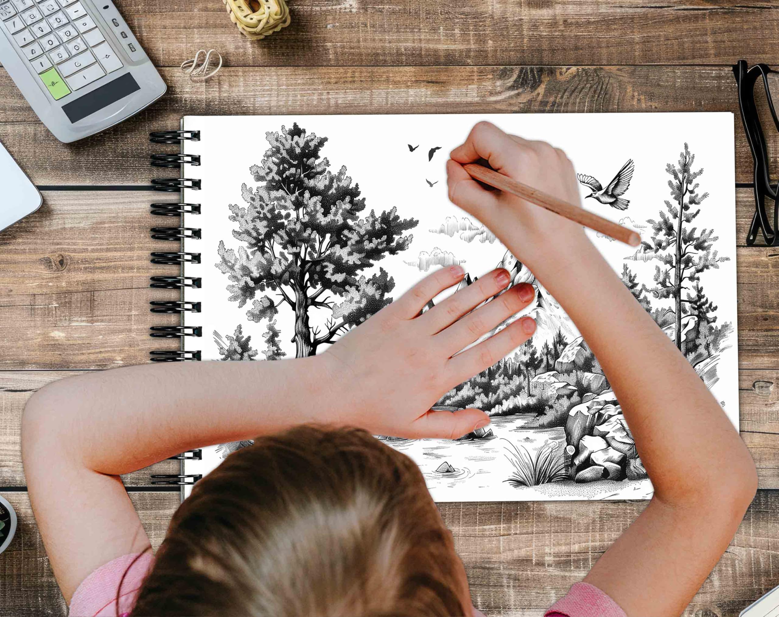 Blocco da disegno di grandi dimensioni: 27,5 x 34,7 cm, 36 fogli per artisti, rilegatura a spirale superiore, carta spessa 140 g/m² per disegnare, dipingere e fare schizzi