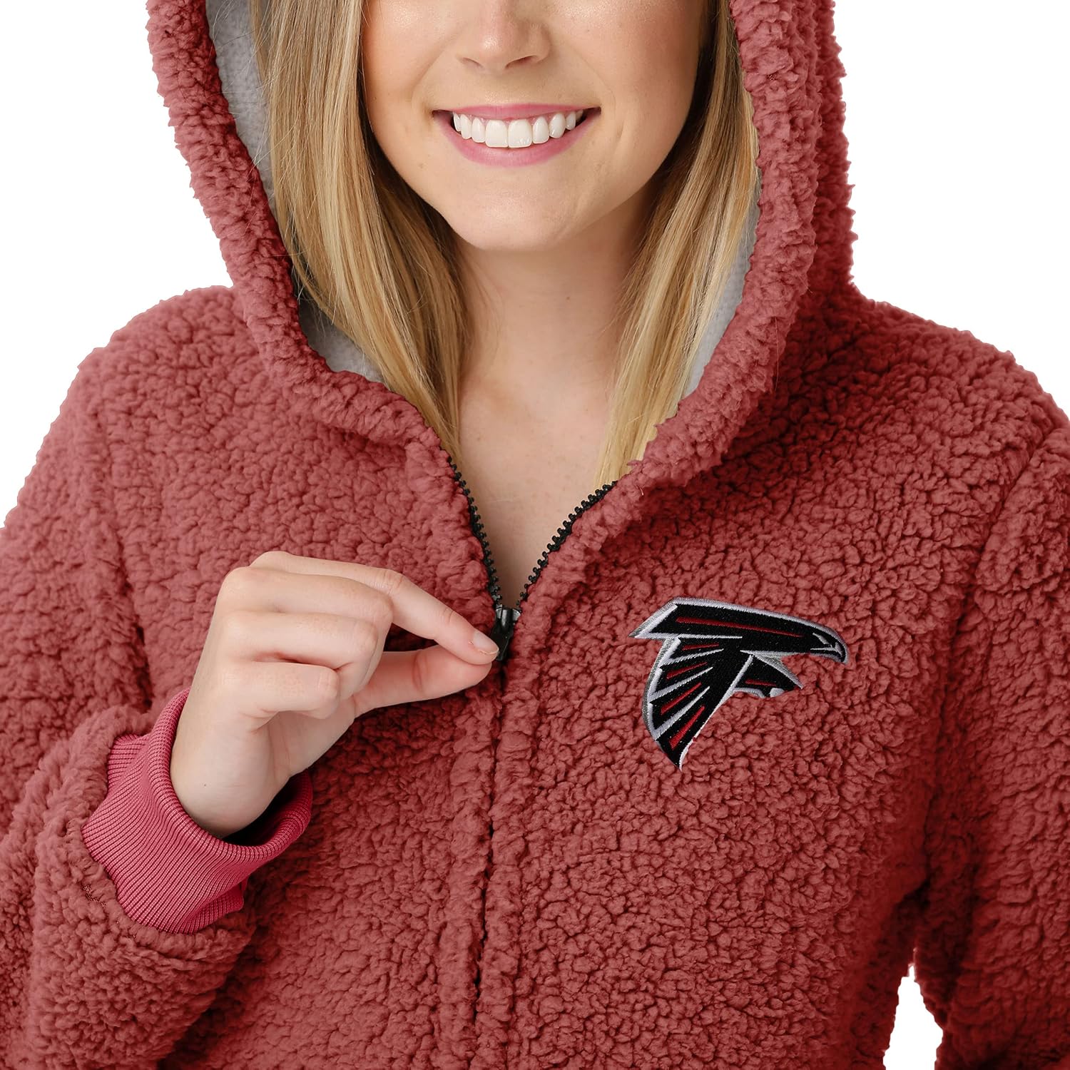 FOCO Women's NFL Team Logo Sherpa One Piece Lounge Pajamas