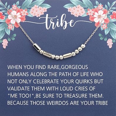 ENSIANITH Tribe Morse Code Necklace - Best Friends Gift, Love My Tribe Friendship Gift
