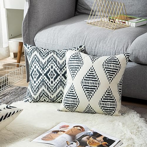 Miniatura 7 de ArtSockect- Juego de 4 fundas de almohada decorativas para decoración del hogar, cuadradas, 18 x 18 pulgadas.