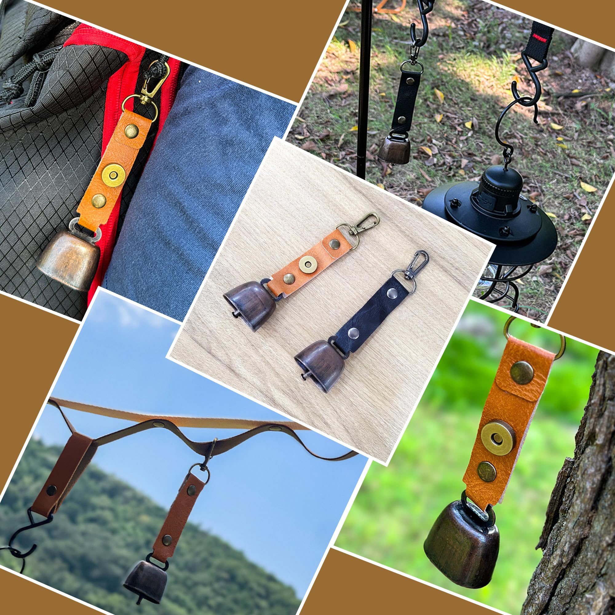 CHENNAN 2 Pezzi Escursionismo Promemoria Campana Pratico Campana Dell'orso Escursione Campane per Capre Versatile Compatto e Portatile Per Escursioni All'aperto, Ciondoli per Zaini, Collane di Animali