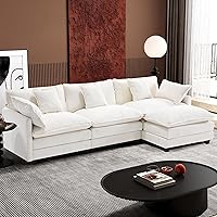 Vista 43 de Ihanherry Sofá Modular en Forma de U de 146" Moderno, Conjunto de Sillonetas en Nube con 2 Otomanos, Sofá de Chenilla de 6 Asientos con Asiento Café