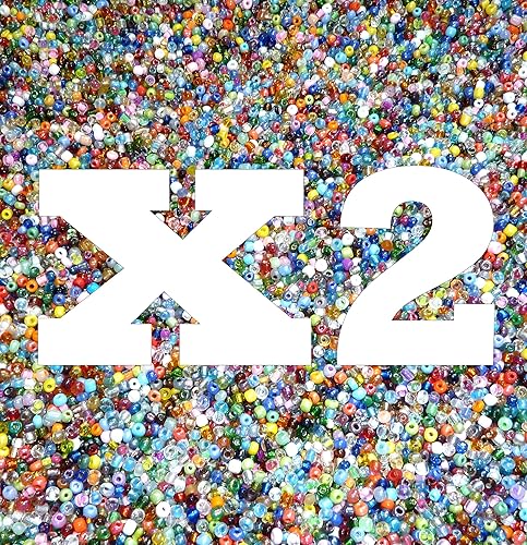 Surtido de cuentas sueltas, manualidades, pulseras, kit de cuentas, multicolor a granel de cuentas de semillas 60 de 0.157 in, kit de fabricación de