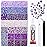 20000Pcs Purple Rhinestones for Bedazzling with 1Pcs B7000 Jewelry Glue, Resin Rhinestones for Crafting Crafts DIY, Bedazzler Kit Gems for Clothing Shoes Tumblers Nail Art Assorted Size 3/4/5/6mm