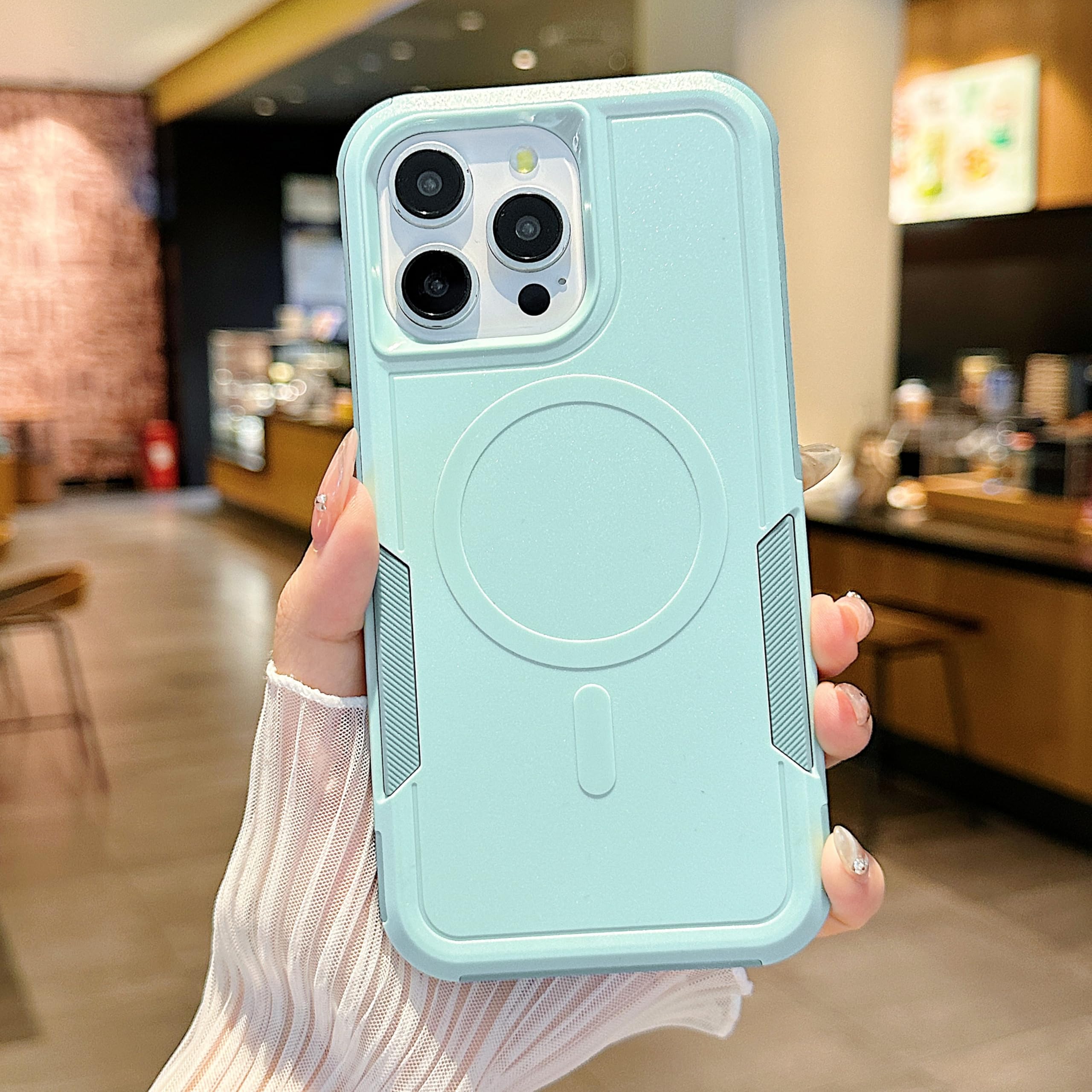 Coque iPhone 14 Plus magnétique double couche verte - 8
