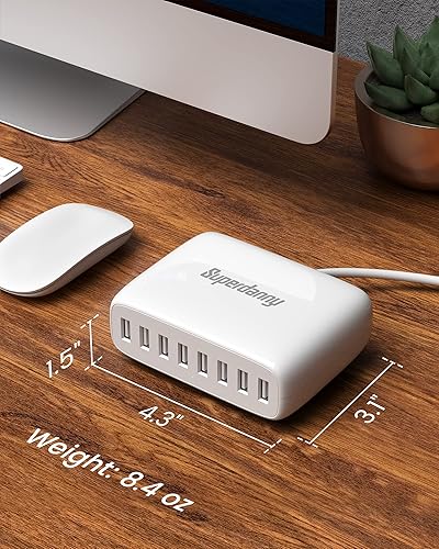 Miniatura 5 de Estación de carga USB, estación de carga de escritorio SUPERDANNY de 8 puertos para múltiples dispositivos, compatible con iPhone 11XXsMaxXRSE8Plus,