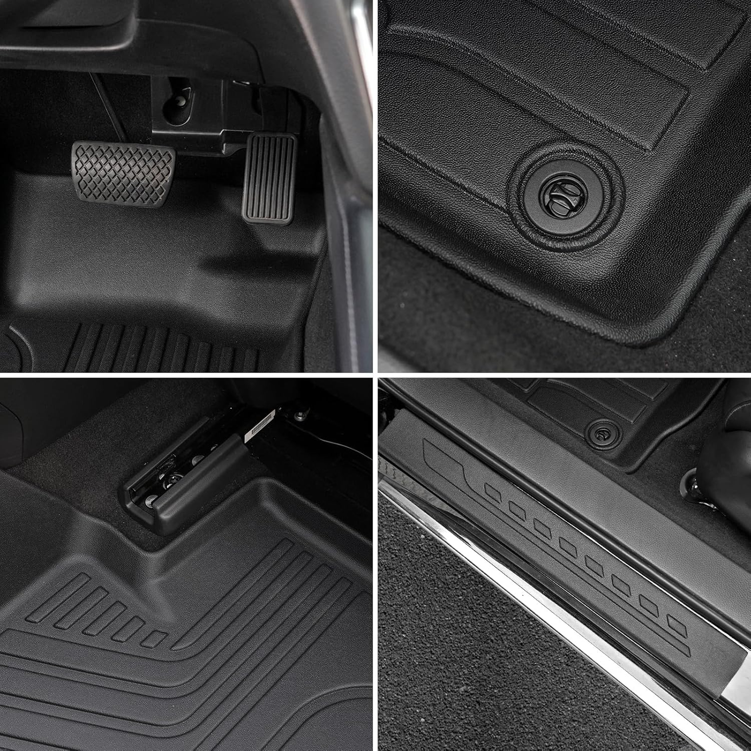 Floor Mats for 2018-2022 Honda Accord (Gas & Hybrid Models), TPE All Weather Durable Floor Liners Door Sill Guards for Honda Accord Accessories