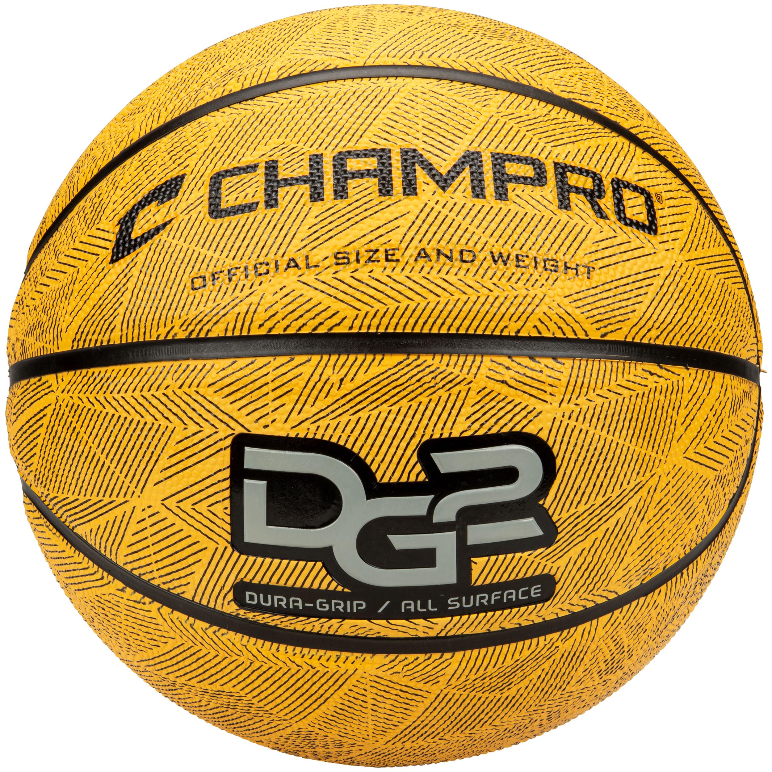CHAMPRO Dura-Grip 230 Rubber Basketball, Women's Size 28.5, Gold
