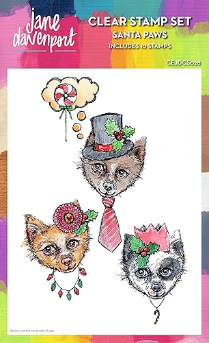 Miniatura 2 de Creative Expressions Jane Davenport-Santa Paws - Juego de sellos transparentes de 6 x 8 pulgadas