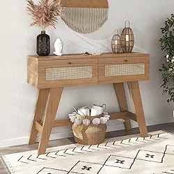 Aparador 1,10 mt com 2 gavetas corrediças telescópicas pintura 3D Palha TRAMA cor Carvalho - Artely