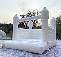 Vista 3 de Inflatable White Bounce House Castle with Air Blower White Jumper Bouncy Castle Wedding Decorations Jumping Bed for Party 13ft x 115ft x 10ft