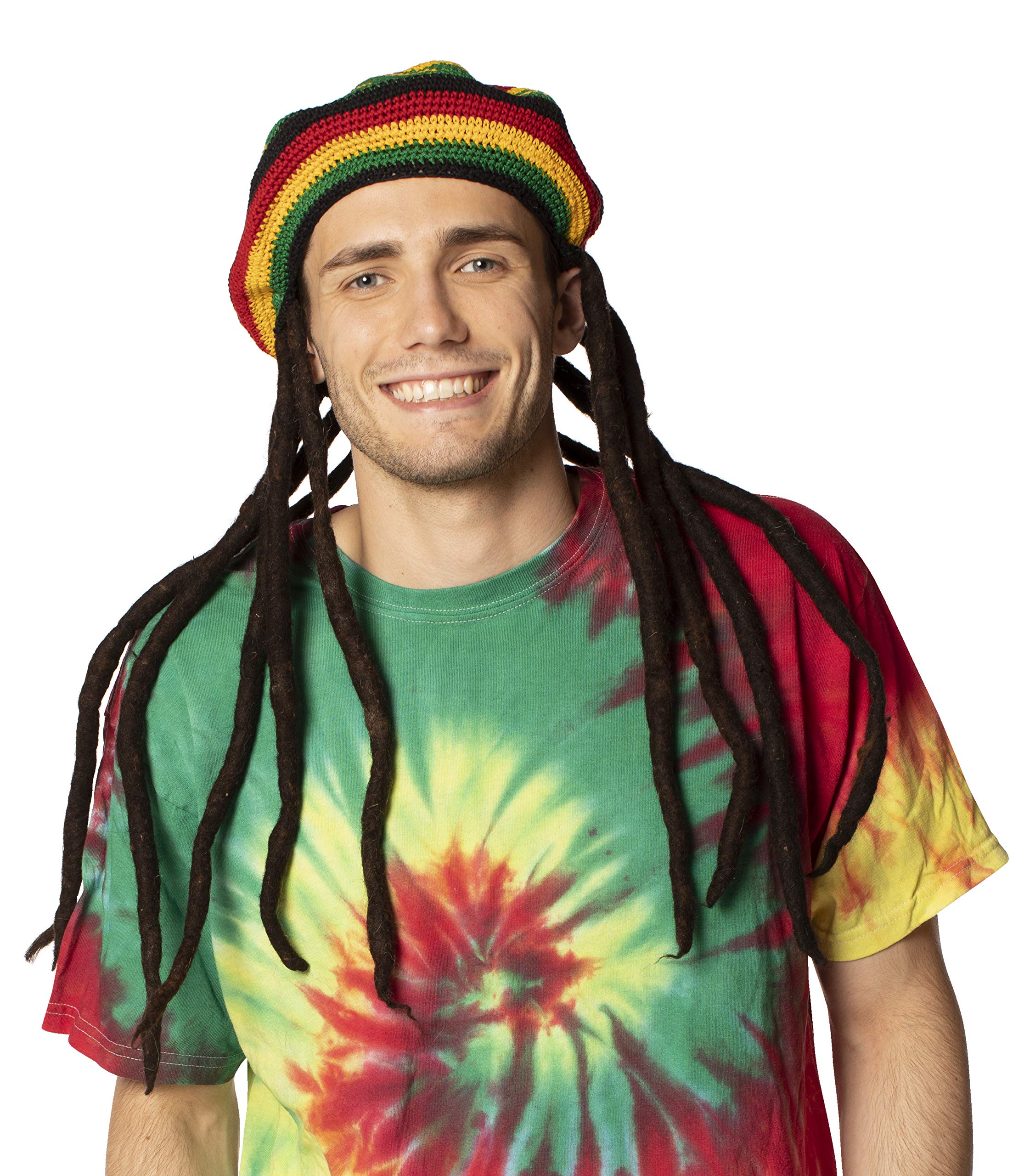Rasta Imposta The Original Tam With Dreadlocks, Multi, One size