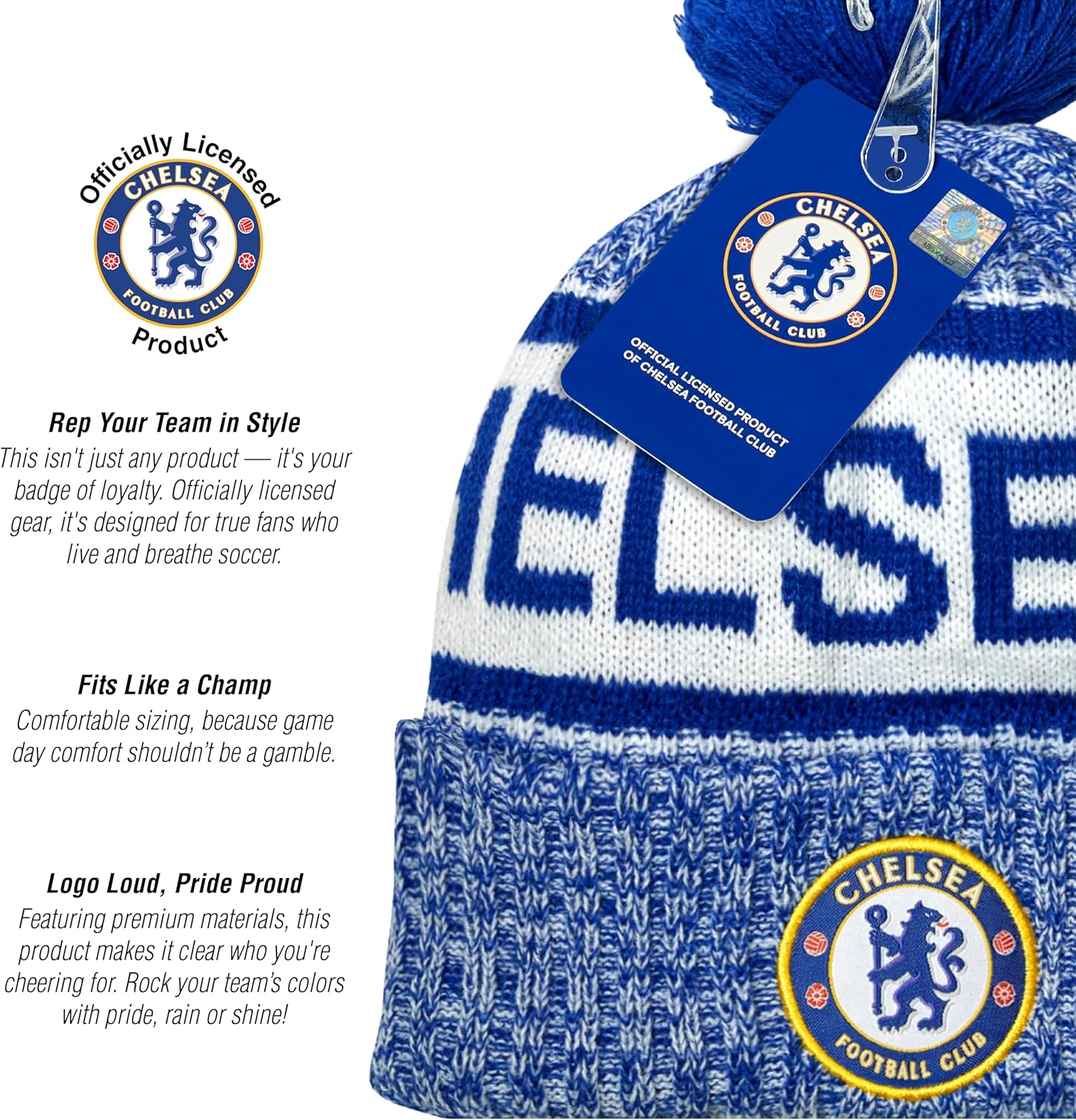 Icon Sports Officially Licensed Chelsea FC Soccer Beanie - Unisex Adult - Image 4