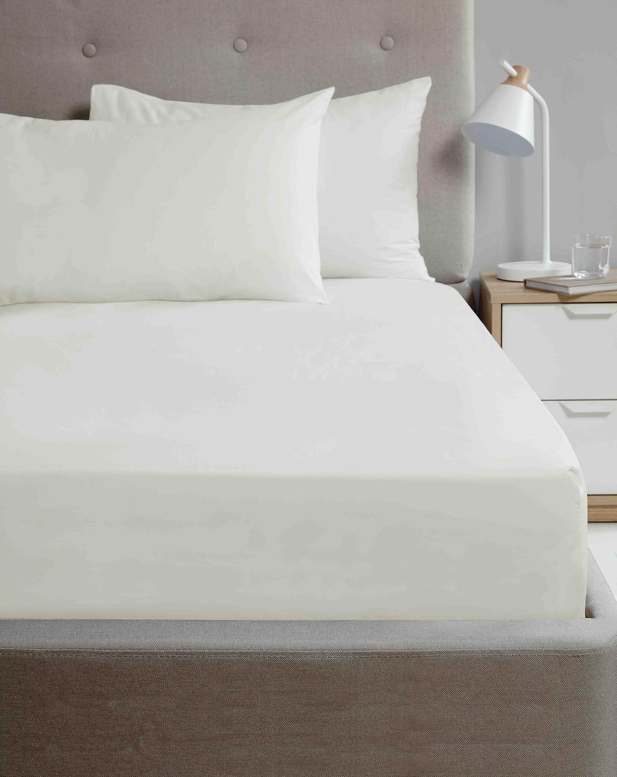 Rapport Home Microfibre Housewife Pillow Cases 2 Pack with Envelope Closure - Plain Cream Pair Pillowcases