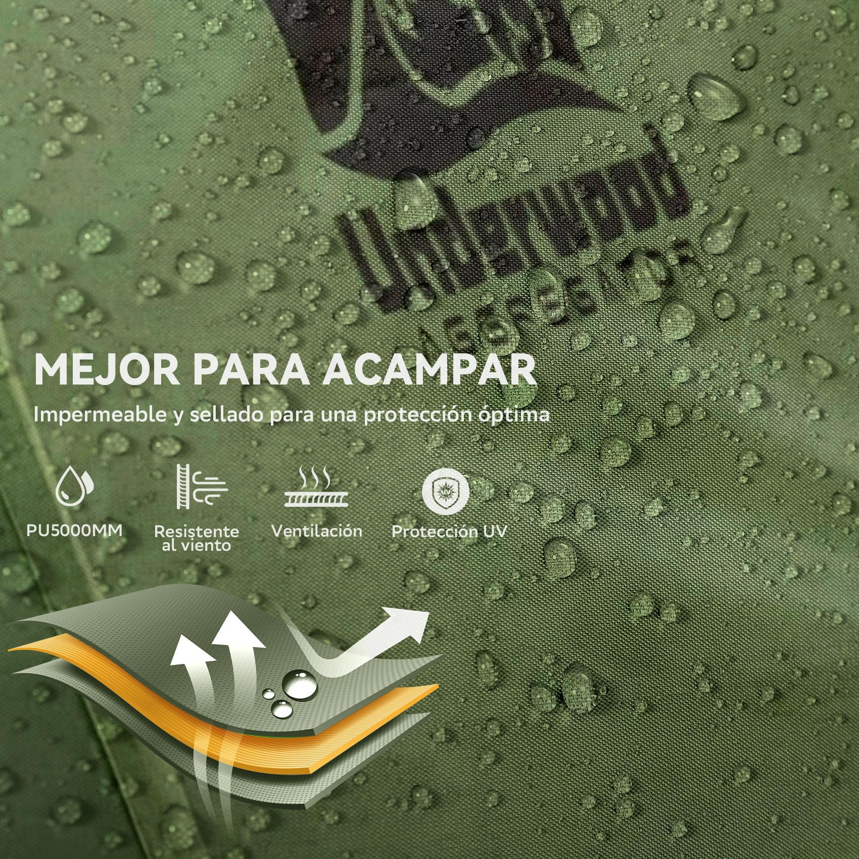 Tienda de campaña para Senderismo para 1/2 Hombre - una Tienda de campaña Ligera e Impermeable para un Hombre para Acampar, una Tienda de campaña Tipo Domo compacta para 1 Persona