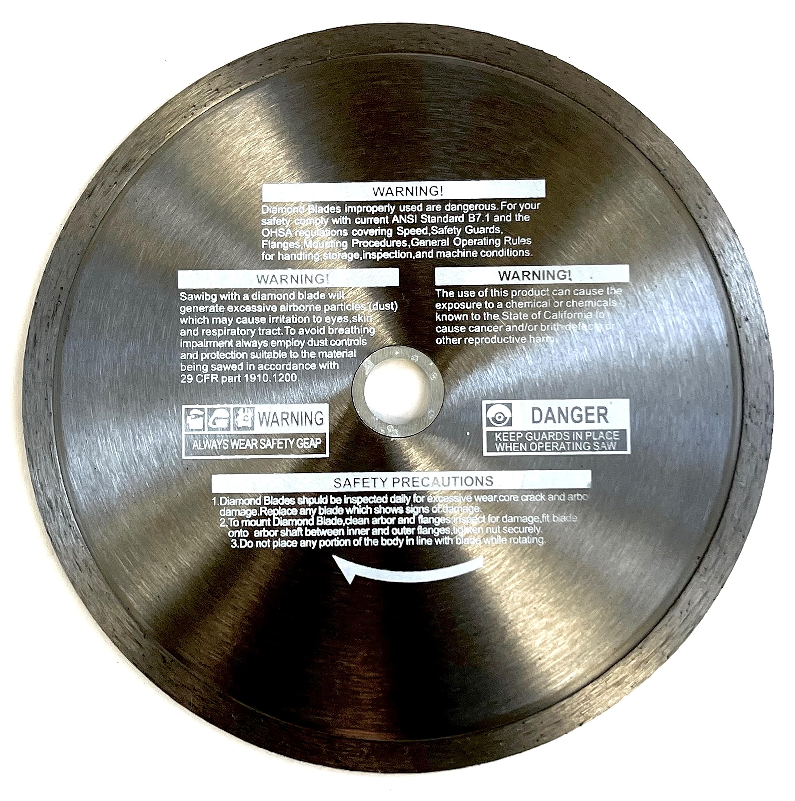 10" Diamond Saw Blades for Porcelain - Ceramic Tiles, Airstone, and Stone Tile, 5/8" - 7/8'' Arbor